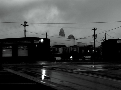 Downtown in the Rain