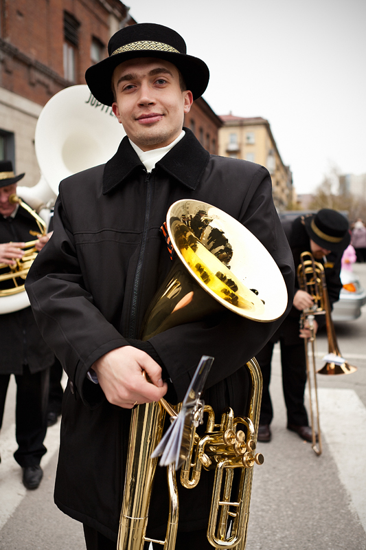Репортажная фотосъемка, Новосибирск, духовой оркестр, парад 1 мая