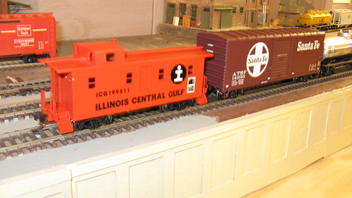 An early 1970's era Illinois Central Gulf Railroad freight train in H.O Scale. by Eddie from Chicago