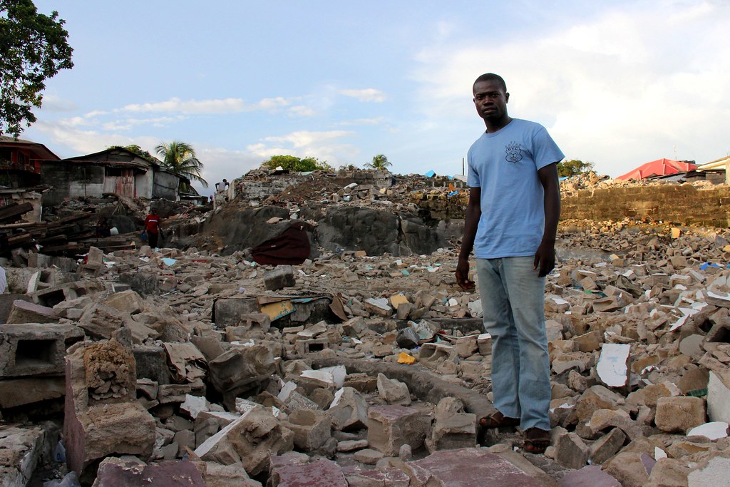 The ruins of a slum in Monrovia, Liberia
