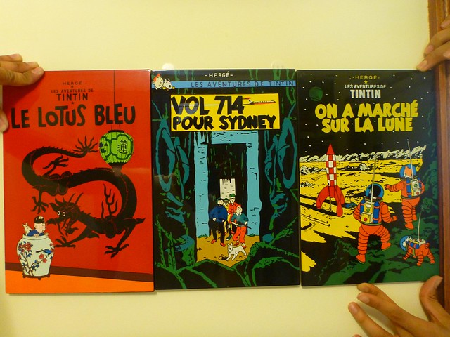 Tintin Lacquer prints bought from Stanley Markets, Hong Kong