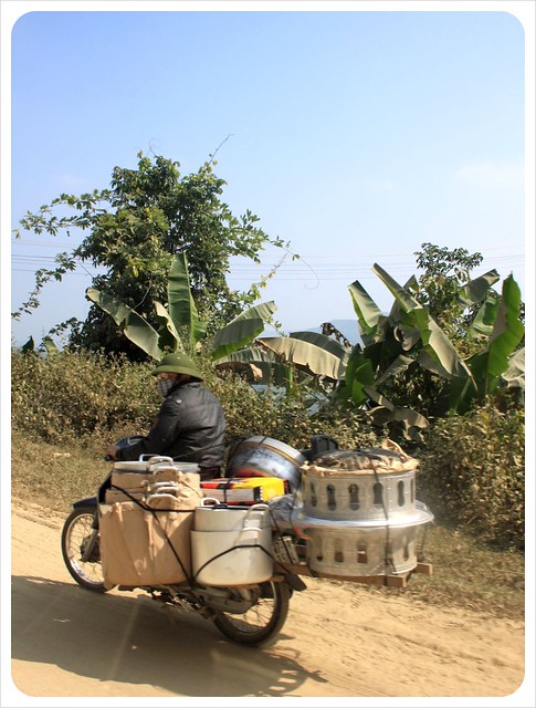 motorbike with pots & pans