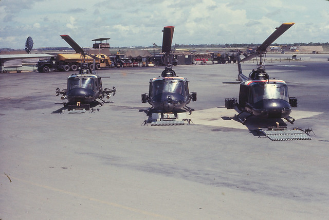 Saigon 1964 - Tan Son Nhut - helicopters with armament