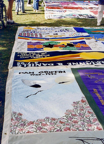 Aids quilt on mall 1996