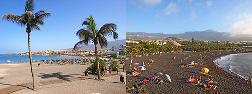 Beaches in South and North Tenerife