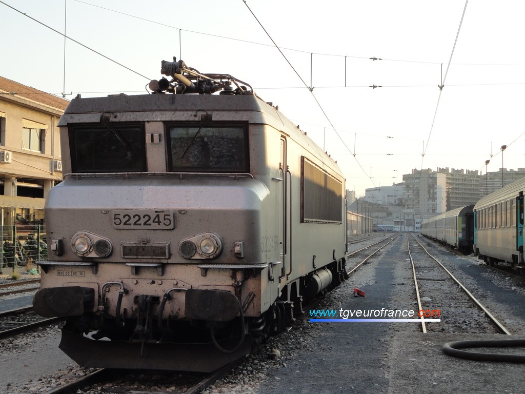 The BB 22245 SNCF locomotive in Marseille Saint-Charles