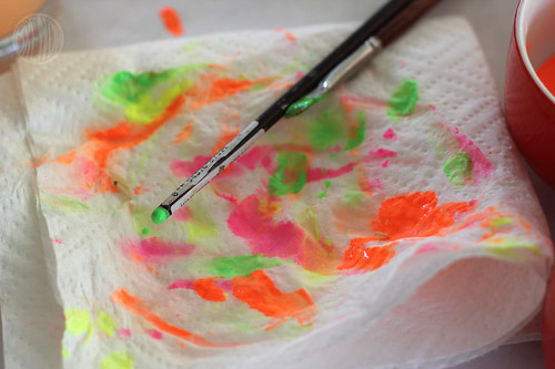 blotted paint on paper towel 