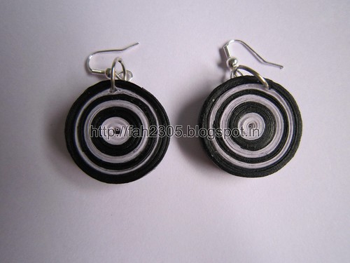 Handmade Jewelry - Paper Quilling Disk  Earrings (1) by fah2305