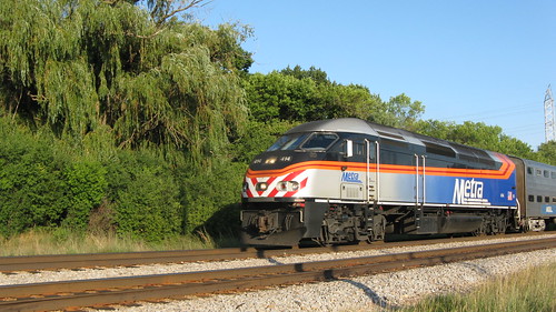 Northbound Metra evening commuter train.  Morton Grove Illinois.  Tuesday, August 7th, 2012. by Eddie from Chicago