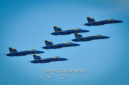 Blue Angels arriving at center point for going top