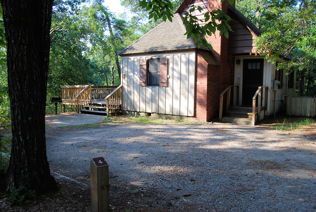 Cabin 4 at First Landing State Park parking area