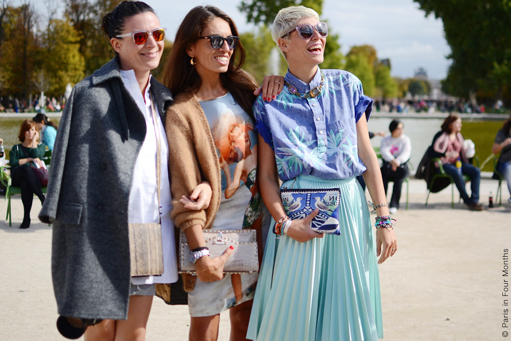 Garance Doré, Viviana Volpicella and Elisa Nalin at Fashion Week in Paris SS13