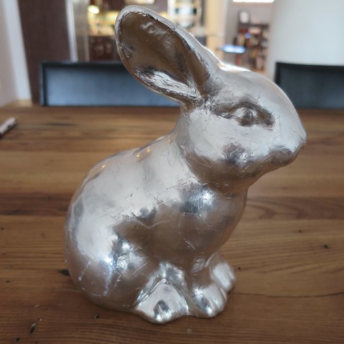 Antiqued Silver Bunny