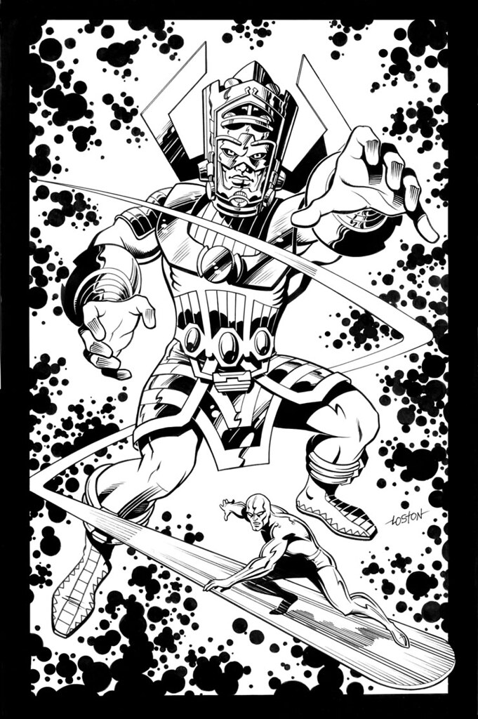 Galactus and the Silver Surfer by Loston Wallace 2002