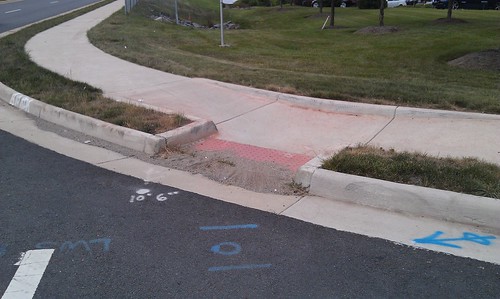 Bike-unfriendly sidewalk cut