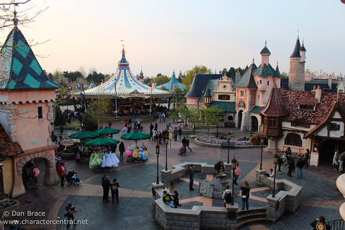 View over Fantasyland from the Castle Balcony