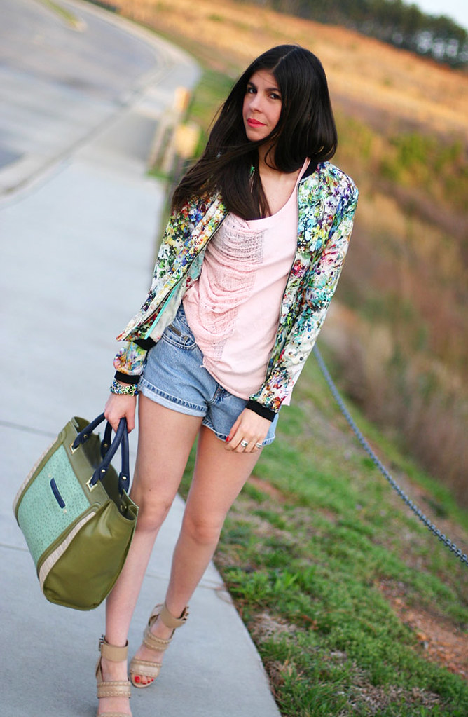 Zara Floral jacket, Alexander Wang wedges, Calvin Klein, Fashion