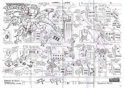 "MEGA MUTANTS" TEENAGE MUTANT NINJA TURTLES :: NEEDLENOSE / SECRET SEWER MAP #1 (( 1990 ))