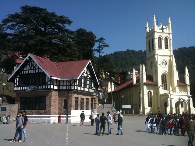 Christ Church and the state library, Shimla