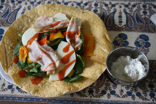 turkey wrap and cottage cheese