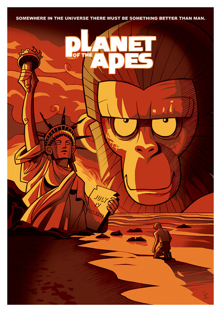 Posters de Filmes em animações planeta dos macacos
