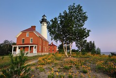 Au Sable Point Lighthouse Sunrise ..Pictured Rocks National Lakeshore by Michigan Nut