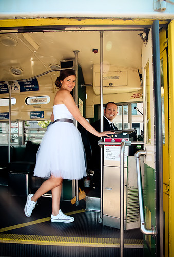 Julie Michelle Photography San Francisco Trolley Wedding Converse