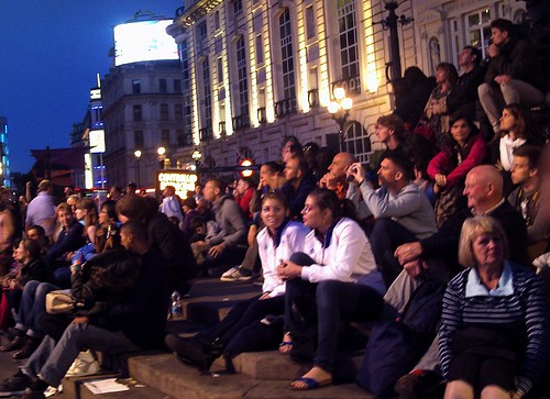 Watching the 2012 London Olympics at Piccadilly Circus