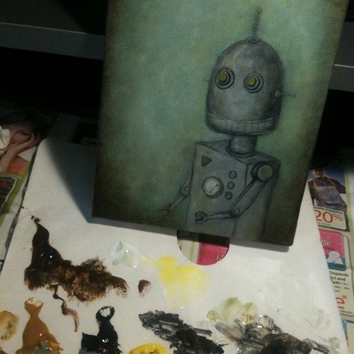New robot painting in progress. Help me name him?