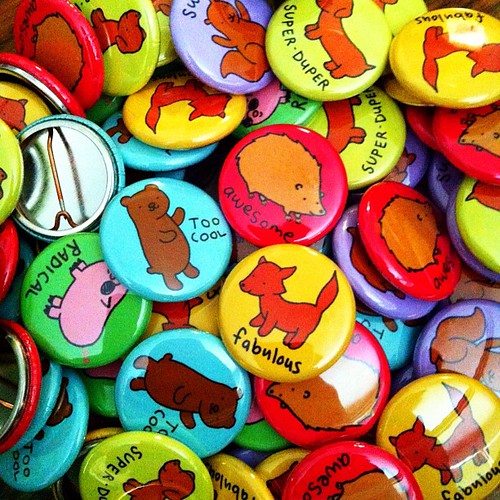 New Awesome Animals button set in my Etsy!
