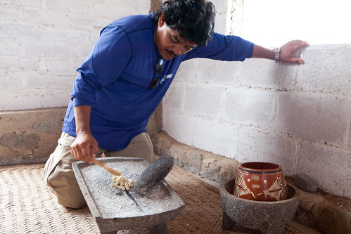 Jose Luis demo how to make corn tortillas