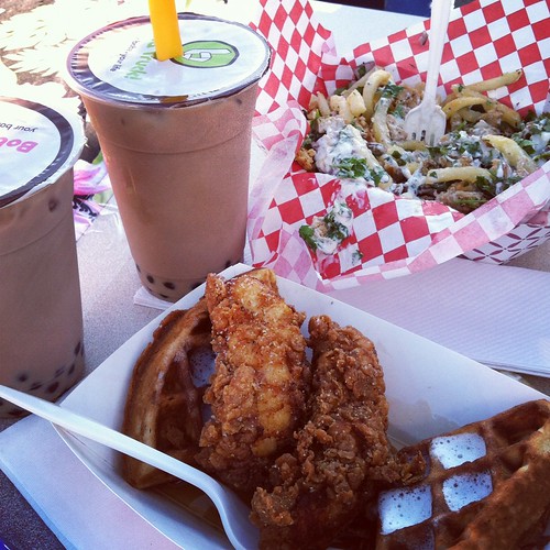 fried chicken and bubble tea