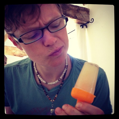 Putting @kaveyf's pickle juice ice lolly to the test. Skepticism rising.