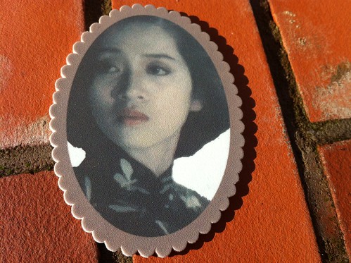 Handmade brooch featuring actress Anita Mui from the film Rouge