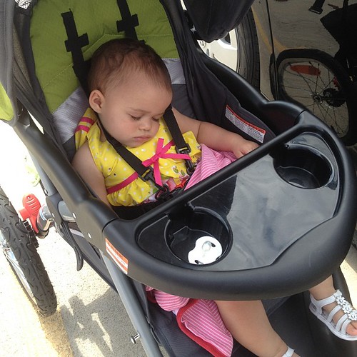 Baby Mia - David pushed her stroller and played music for her until she fell asleep.