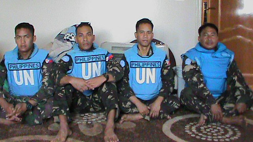UN peacekeepers abducted by rebels in Syria. The counter-revolutionaries backed by imperialism have been terrorizing the Middle Eastern state for over two years. by Pan-African News Wire File Photos
