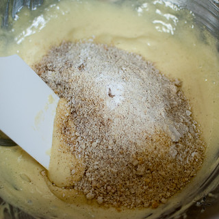 folding in the flour mixture