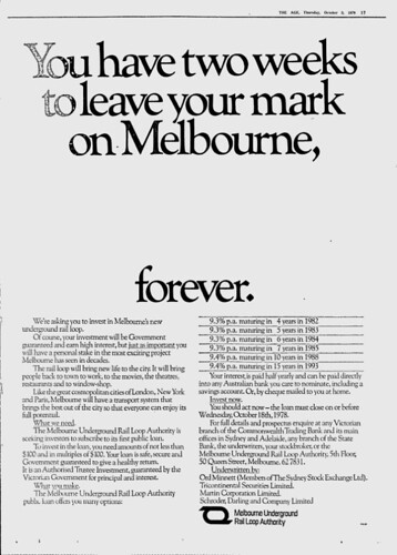 "You have two weeks to leave your mark on Melbourne, forever"