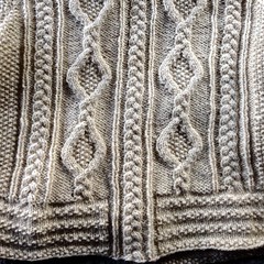 Detail of back Plaits and Links Cardigan