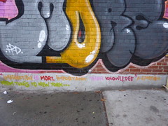 "imagination is more important than knowledge" graffiti, New York