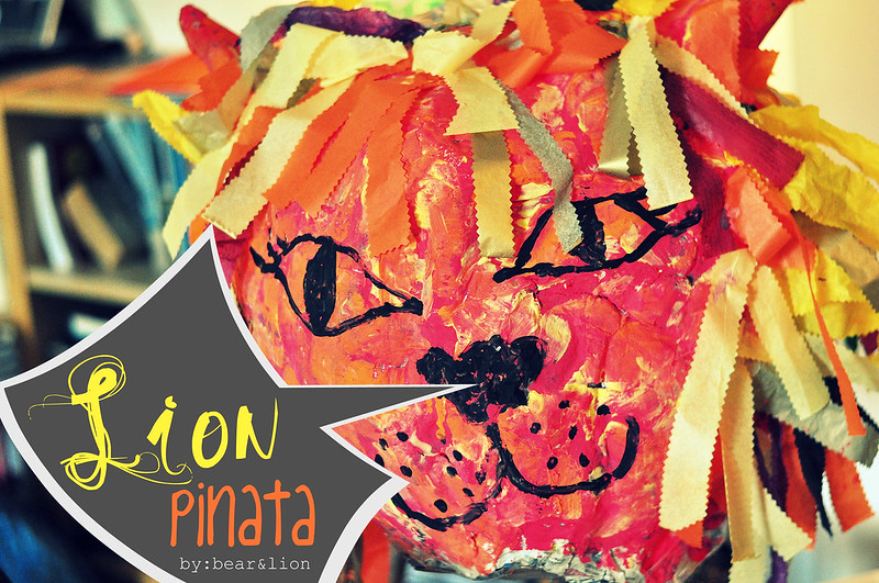 pinata, birthday craft, lion head