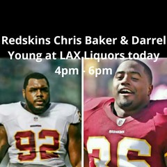 Meet Washington Redskins Chris Baker & Darrel Young at LAX Liquors today from 4pm - 6pm. Pictures & Autograph Signing with Players. #httr #hailtotheredskins #hail #washingtonredskins #burgandyandgold #redskins #redskinsnation #laxliquors #laxwineandspirit