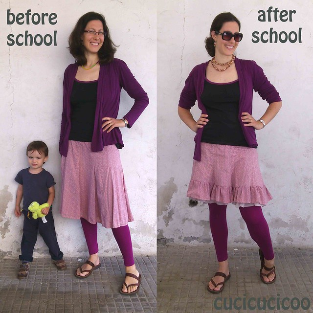 Double ruffle skirt: before and after