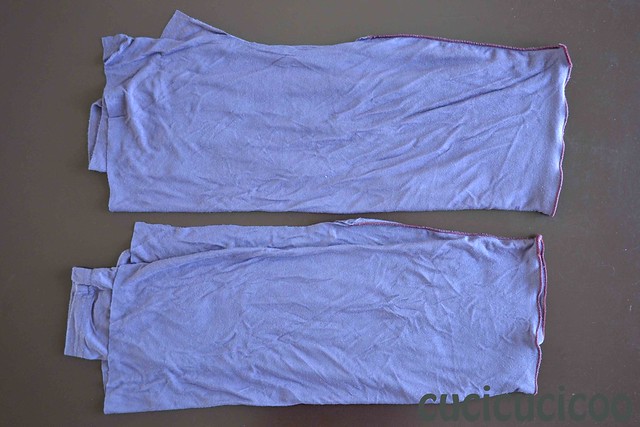 Refashion long-sleeved shirts into leggings