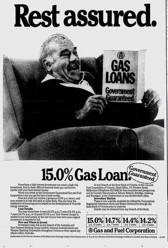 "Rest assured. Gas loans: Government Guaranteed"