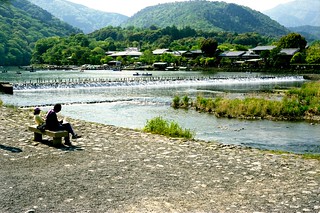 The scenery along the Katsuragawa river.