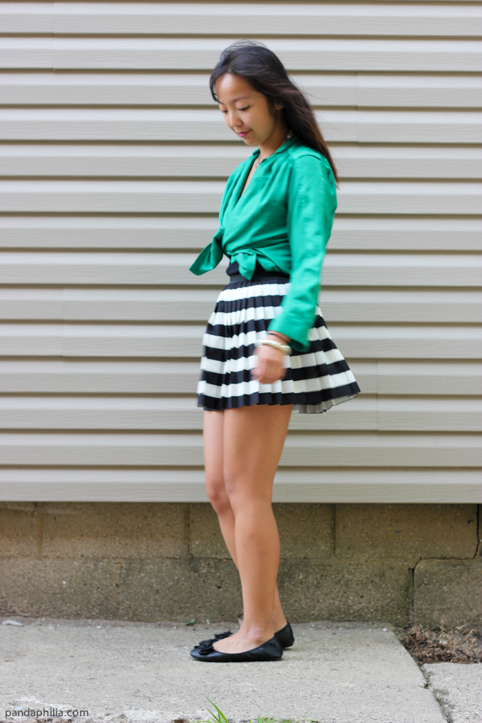 A line striped skirt