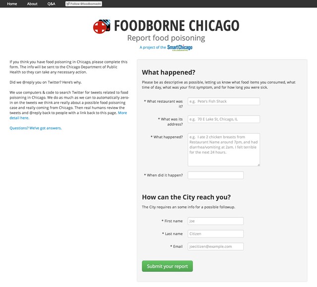 Foodborne Chicago - Report incidents of food poisoning in Chicago