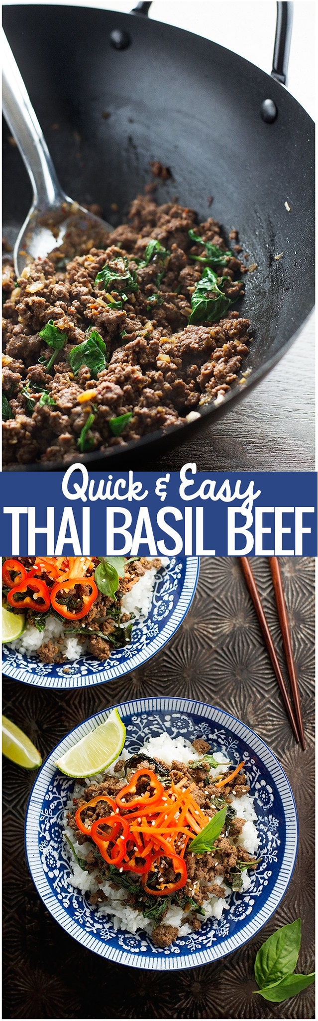 Thai Basil Beef - Quick and easy to make and ready in just 20 minutes. It'll be a hit with adults and kids alike! #thaifood #basilbeef #thaibasilbeef | Littlespicejar.com