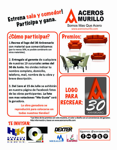 ¡Participa en nuestro concurso por nuestro 30 Aniversario! by Aceros Murillo
